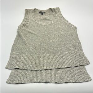 Banana Republic V-Neck Sweater Vest Small Gray Women's High Low Knit Relaxed Fit